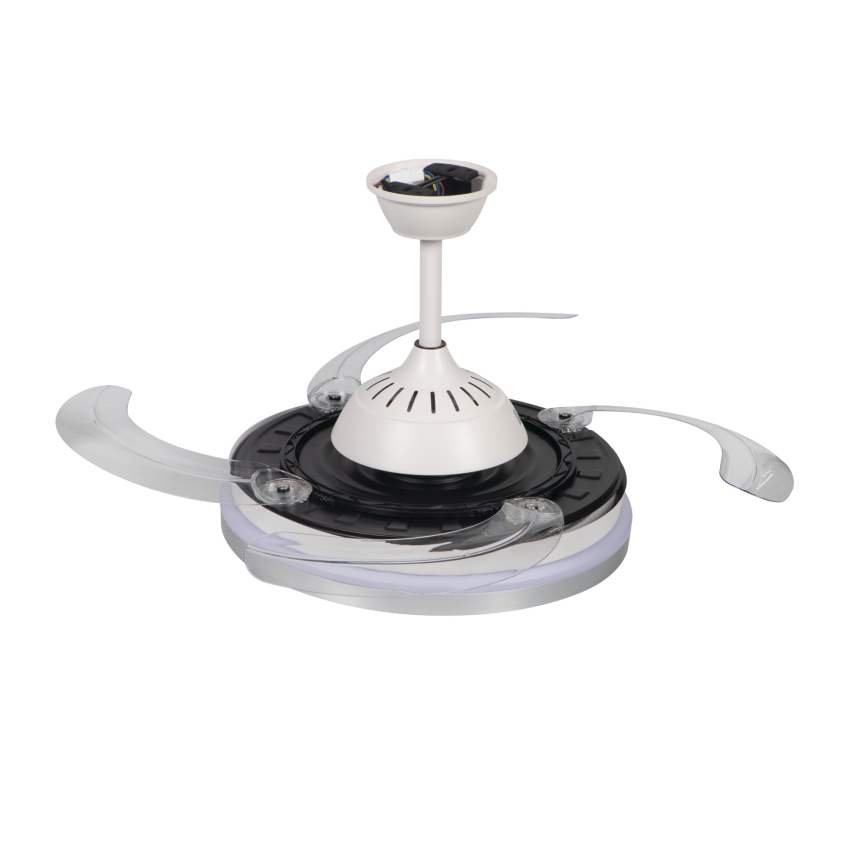LED dæmpbar loftlampe med ventilator PLAVE LED/36W/230V 3000-6500K sølv/hvid + fjernbetjening