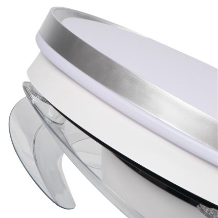 LED dæmpbar loftlampe med ventilator PLAVE LED/36W/230V 3000-6500K sølv/hvid + fjernbetjening