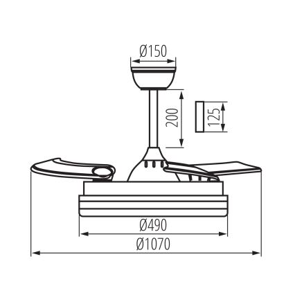 LED dæmpbar loftlampe med ventilator PLAVE LED/36W/230V 3000-6500K sølv/hvid + fjernbetjening