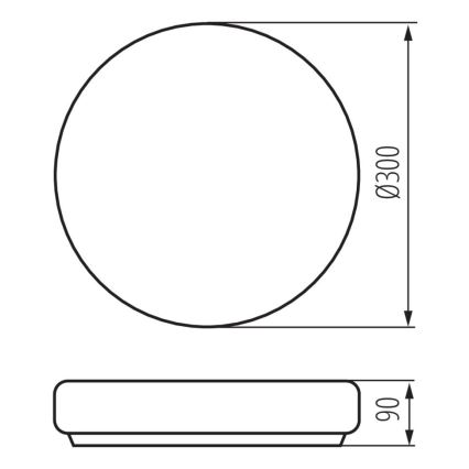 Loftlampe til badeværelse PERAZ 1xE27/60W/230V diam. 30 cm IP44