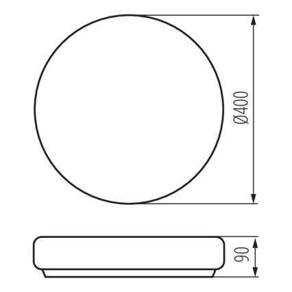 Loftlampe til badeværelse PERAZ 2xE27/15W/230V diam. 40 cm IP44