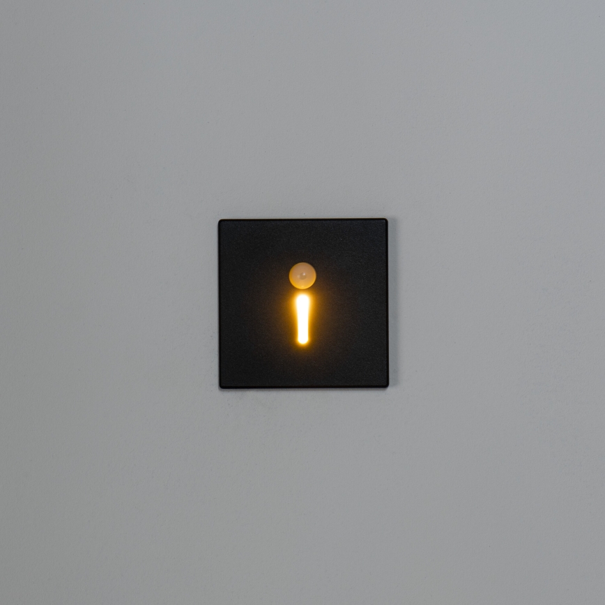 LED trappearmatur med bevægelses- og skumringssensor MAGNIK LED/1,7W/230V 2700/3300/3900/4600/5700K sort firkantet