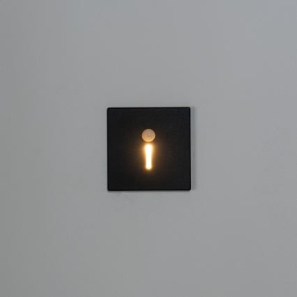 LED trappearmatur med bevægelses- og skumringssensor MAGNIK LED/1,7W/230V 2700/3300/3900/4600/5700K sort firkantet
