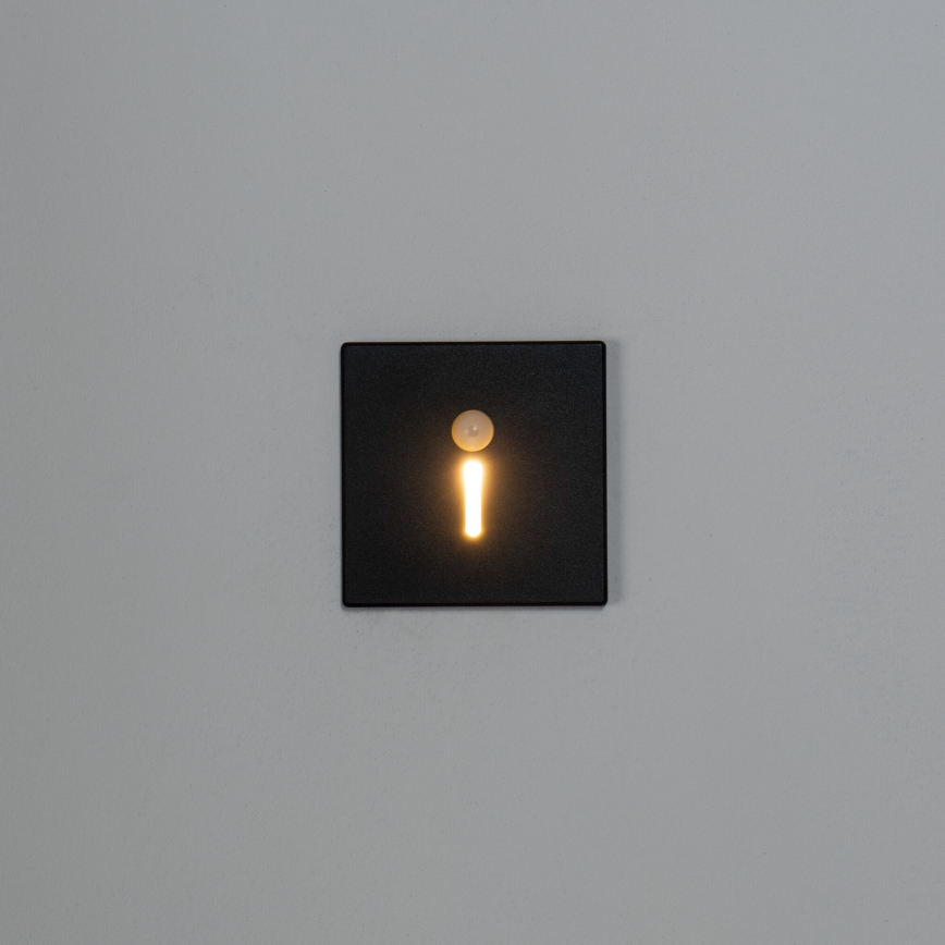 LED trappearmatur med bevægelses- og skumringssensor MAGNIK LED/1,7W/230V 2700/3300/3900/4600/5700K sort firkantet