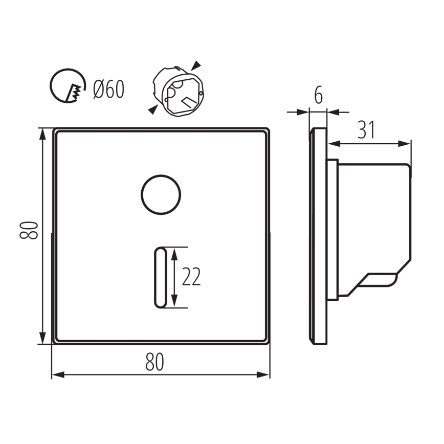 LED trappearmatur med bevægelses- og skumringssensor MAGNIK LED/1,7W/230V 2700/3300/3900/4600/5700K sort firkantet