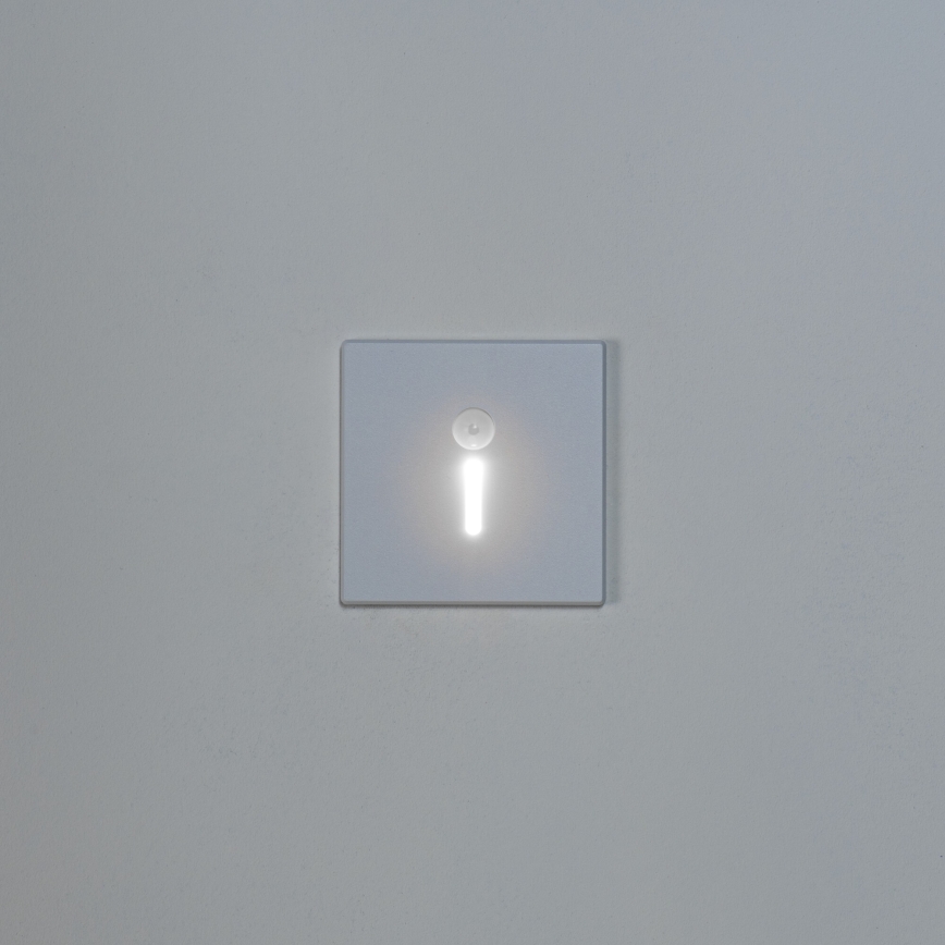 LED trappearmatur med bevægelses- og skumringssensor MAGNIK LED/1,7W/230V 2700/3300/3900/4600/5700K hvid, firkantet
