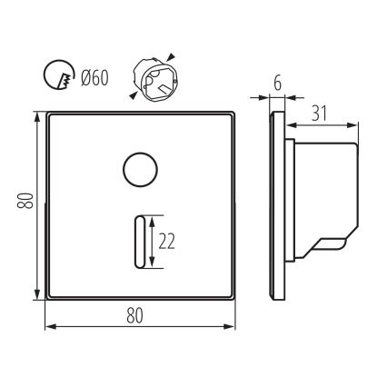 LED trappearmatur med bevægelses- og skumringssensor MAGNIK LED/1,7W/230V 2700/3300/3900/4600/5700K hvid, firkantet