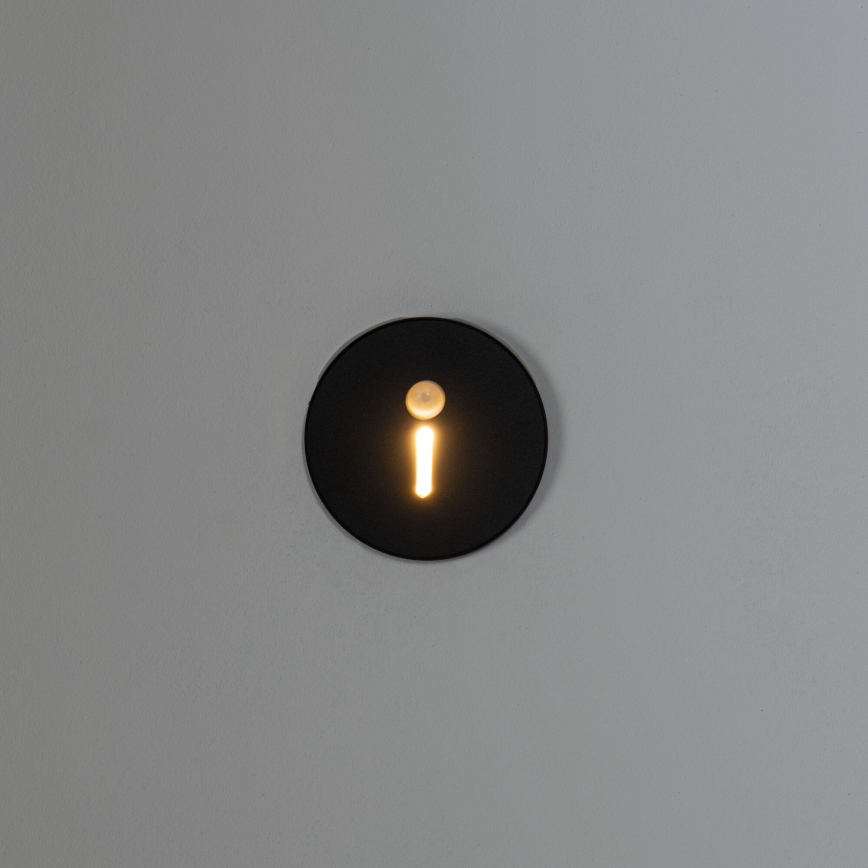 LED trappearmatur med bevægelses- og skumringssensor MAGNIK LED/1,7W/230V 2700/3300/3900/4600/5700K sort rund