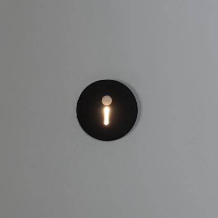 LED trappearmatur med bevægelses- og skumringssensor MAGNIK LED/1,7W/230V 2700/3300/3900/4600/5700K sort rund