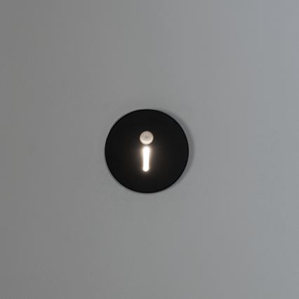 LED trappearmatur med bevægelses- og skumringssensor MAGNIK LED/1,7W/230V 2700/3300/3900/4600/5700K sort rund