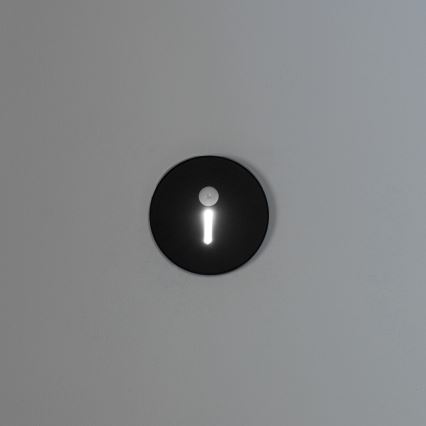 LED trappearmatur med bevægelses- og skumringssensor MAGNIK LED/1,7W/230V 2700/3300/3900/4600/5700K sort rund