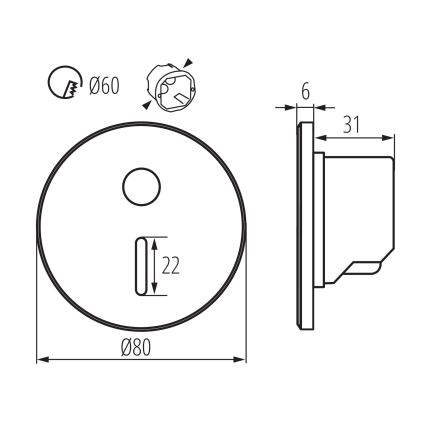 LED trappearmatur med bevægelses- og skumringssensor MAGNIK LED/1,7W/230V 2700/3300/3900/4600/5700K sort rund