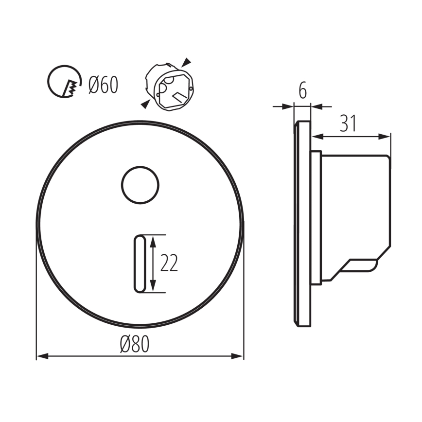 LED trappearmatur med bevægelses- og skumringssensor MAGNIK LED/1,7W/230V 2700/3300/3900/4600/5700K sort rund
