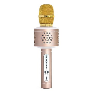 Karaokemikrofon 6W/5V 1500 mAh Bluetooth guld