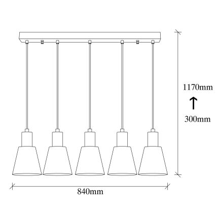 KEM pendellampe 5xE27/40W/230V sort