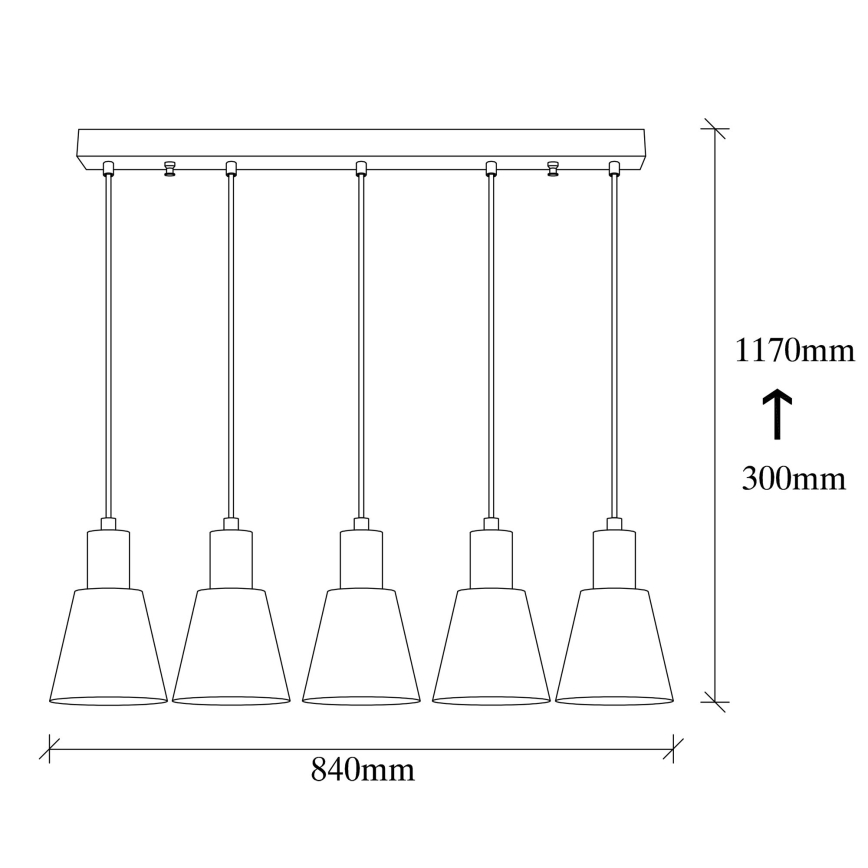KEM pendellampe 5xE27/40W/230V sort