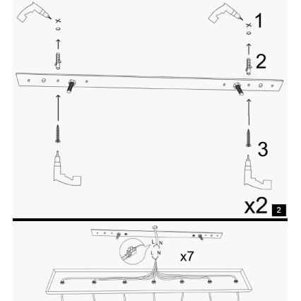 KEM pendellampe 5xE27/40W/230V sort