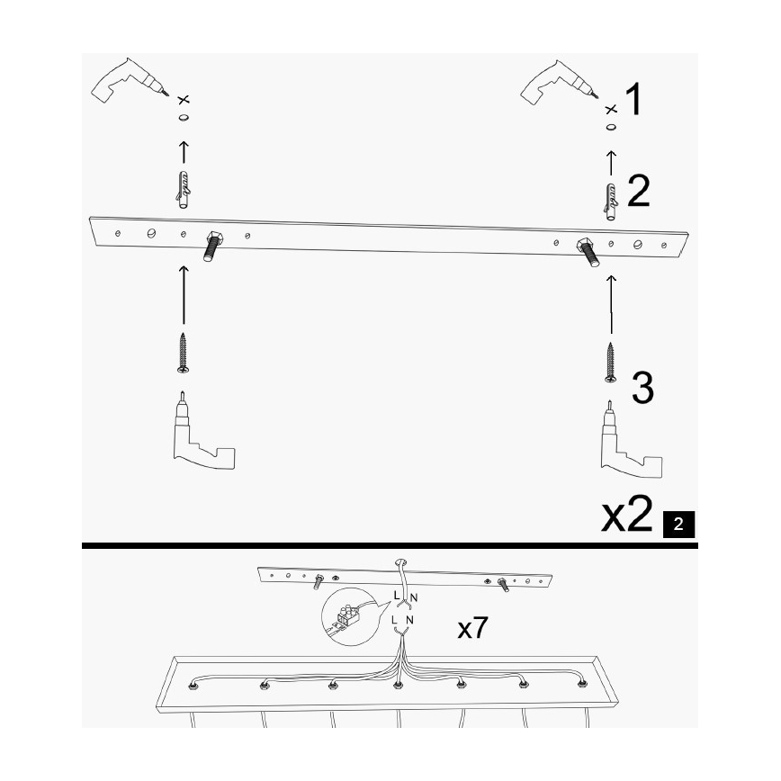 KEM pendellampe 5xE27/40W/230V sort