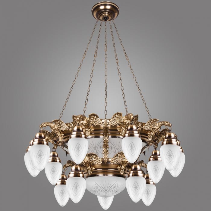 Kemar OW150/P - Loftlampe OURO EAGLE 15xE27/60W + 6xE27/100W/230V