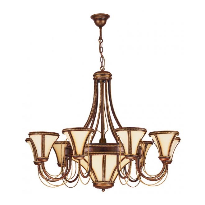 Kemar T/9 - Lysekrone TANAJA 9xE14/60W+1xE27/100W rød