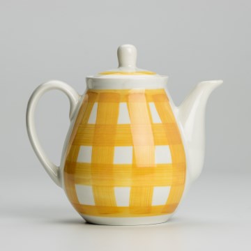 Keramik kaffe krukke med låg Lucie gul