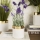 Keramisk blomsterkrukke CINDY 11x11 cm hvid/guldfarvet