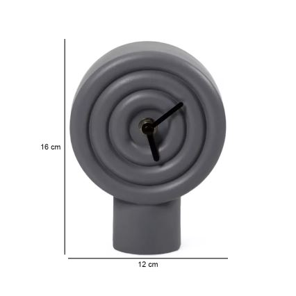 Keramisk bordsur 16 cm, 1xAA, grå