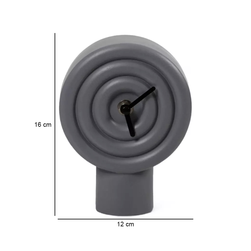 Keramisk bordsur 16 cm, 1xAA, grå