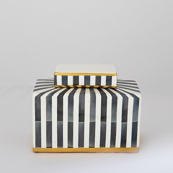 Keramisk vase 20,5x16x9 cm blå/hvid/sort