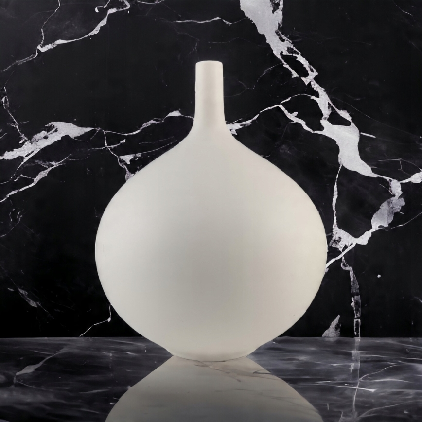 Keramisk vase 24 cm, hvid