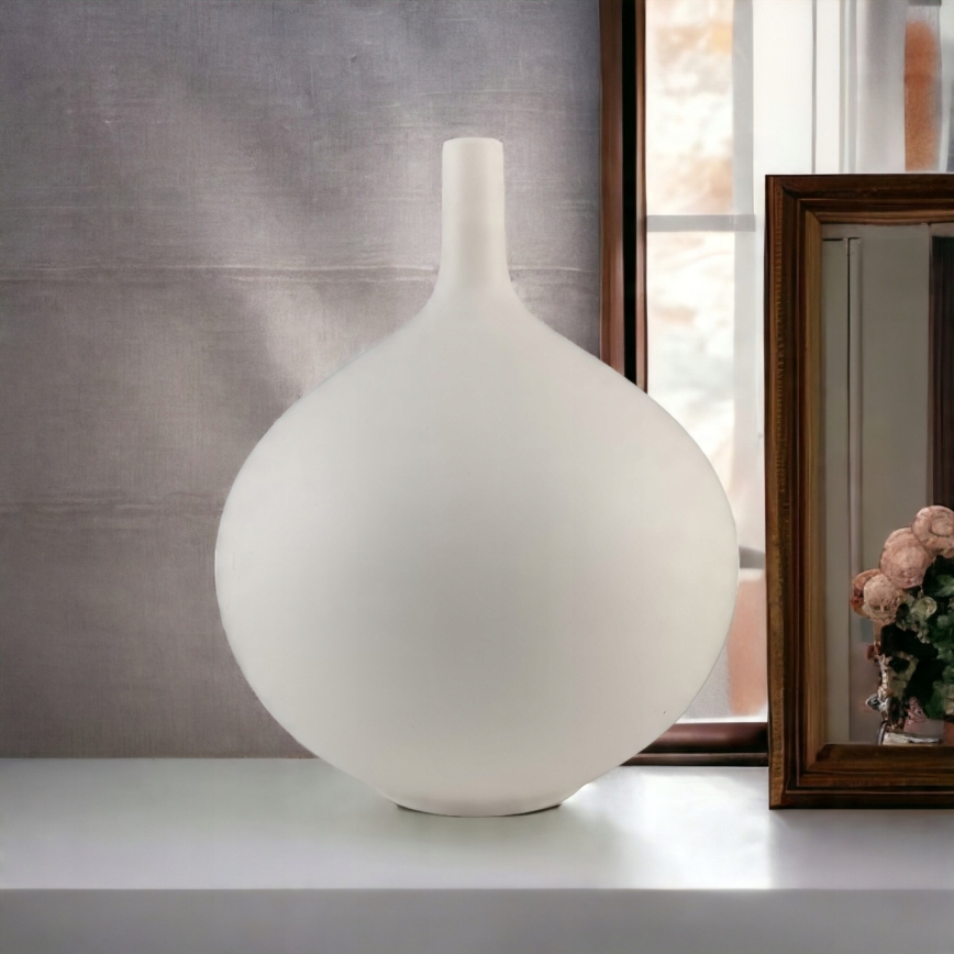 Keramisk vase 24 cm, hvid