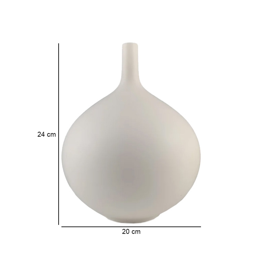 Keramisk vase 24 cm, hvid