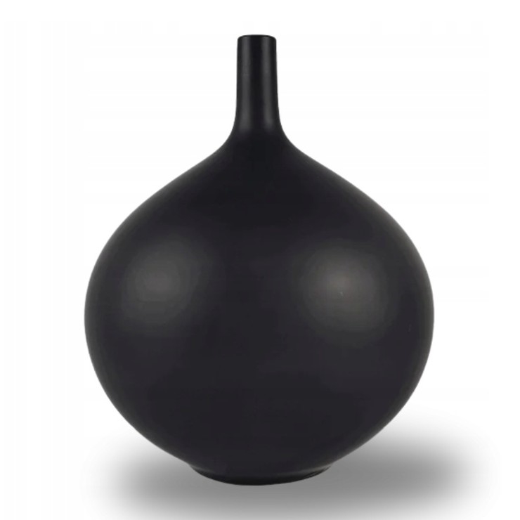 Keramisk vase 24 cm mat sort