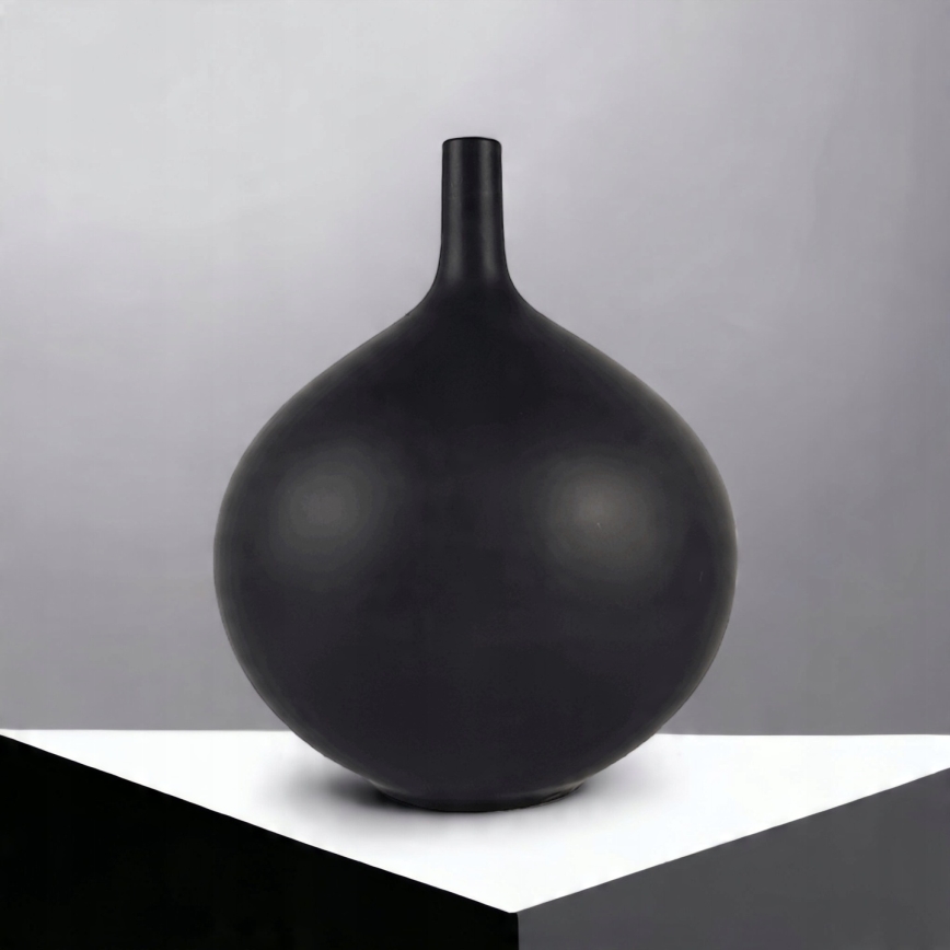 Keramisk vase 24 cm mat sort