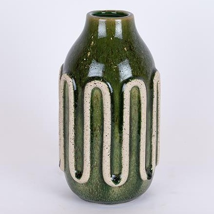Keramisk vase 24x13 cm grøn