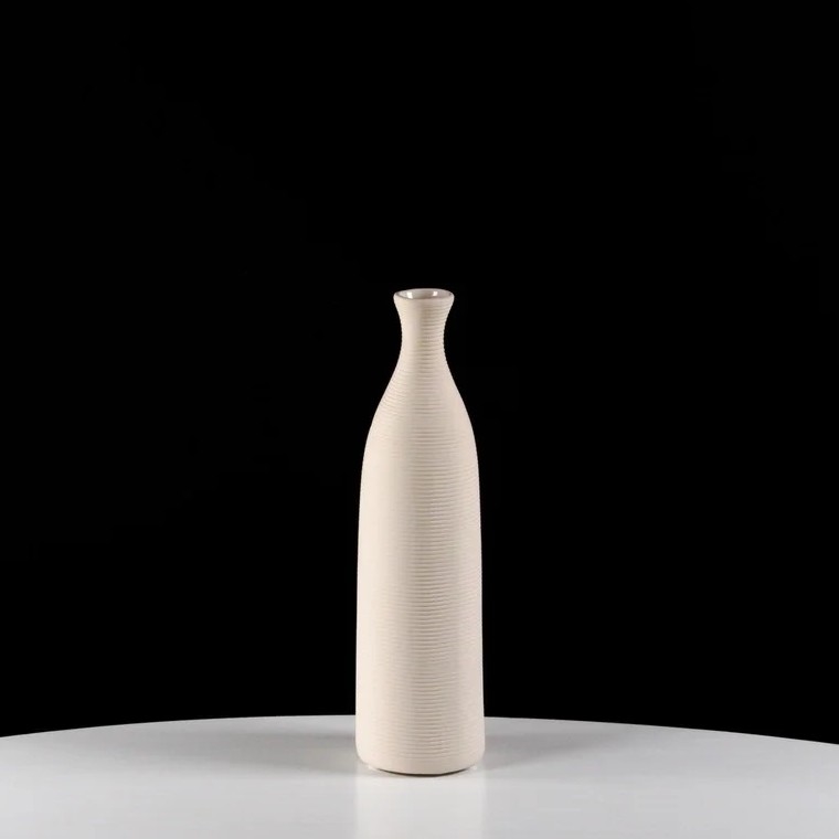 Keramisk vase, 25 cm, hvid