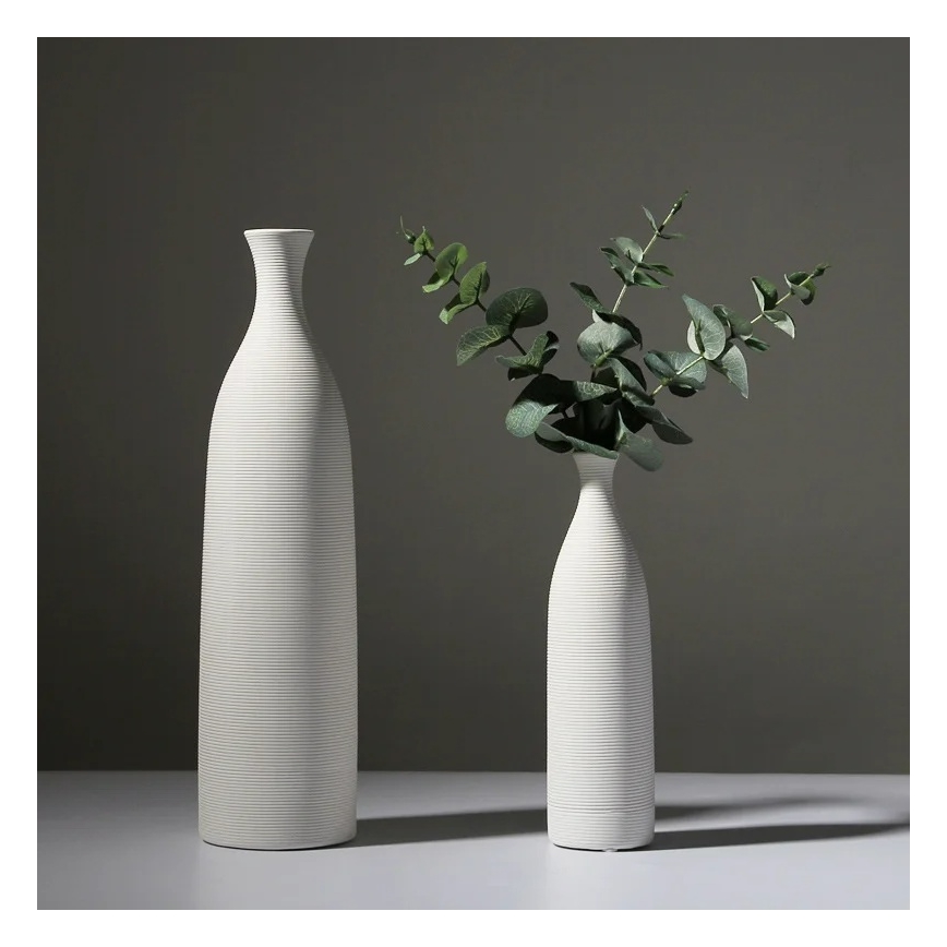 Keramisk vase, 25 cm, hvid