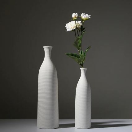 Keramisk vase, 25 cm, hvid