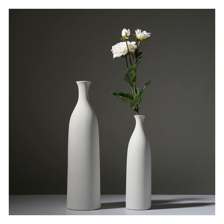 Keramisk vase, 25 cm, hvid