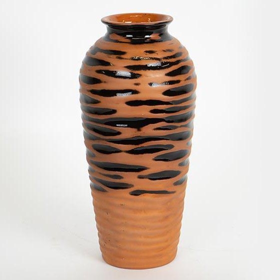 Keramisk vase 28,8x13,5 cm mursten/sort