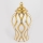 Keramisk vase 30,6x16,2 cm guldfarvet/hvid