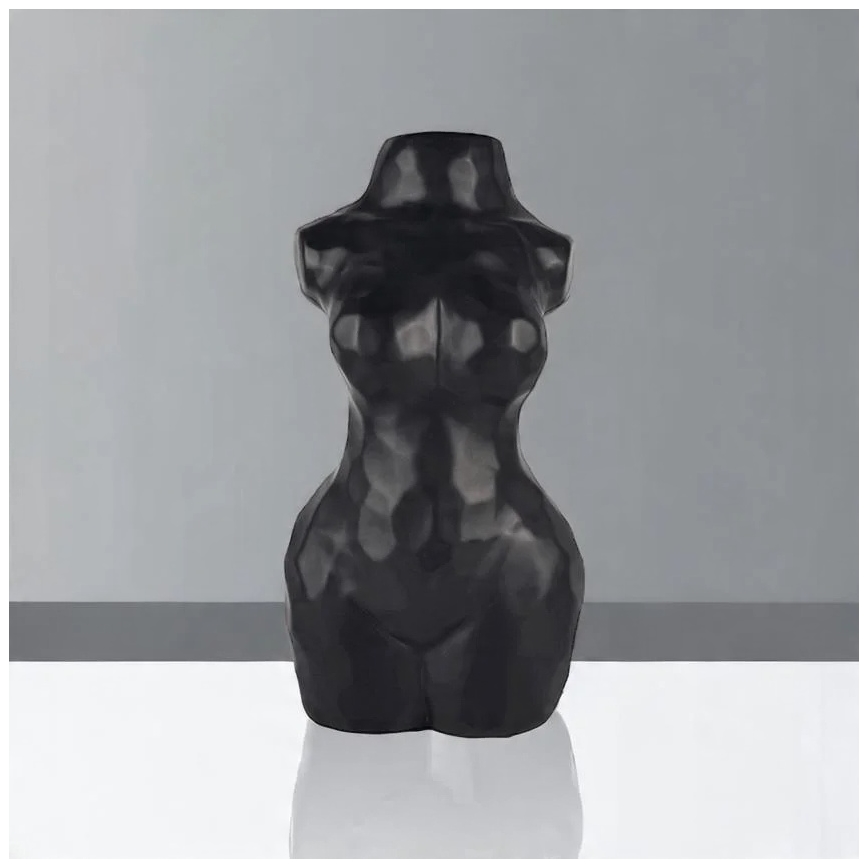 Keramisk vase, 30 cm, sort