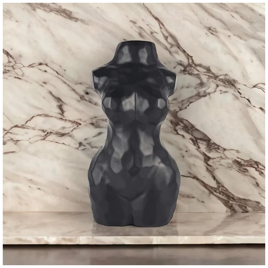 Keramisk vase, 30 cm, sort