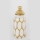 Keramisk vase 31x12,5 cm guldfarvet/hvid