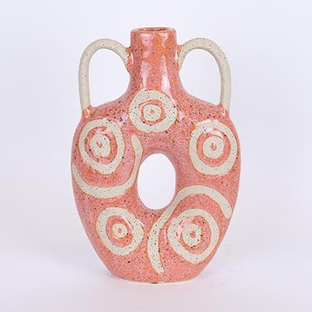 Keramisk vase 31x20,5 cm lyserød