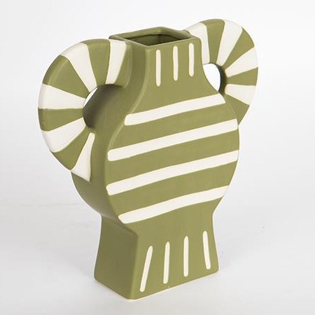 Keramisk vase 32x30,8 cm grøn