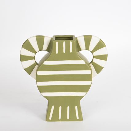Keramisk vase 32x30,8 cm grøn