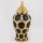 Keramisk vase 33,8x16 cm guldfarvet/sort