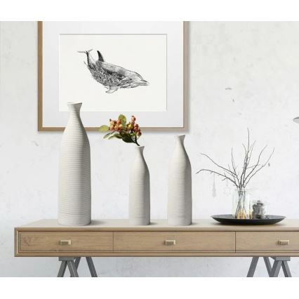 Keramisk vase, 33 cm, hvid