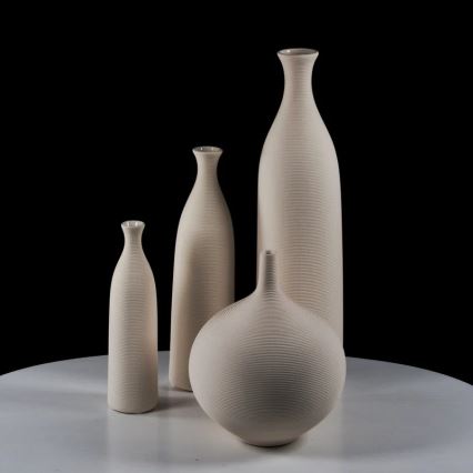 Keramisk vase, 33 cm, hvid
